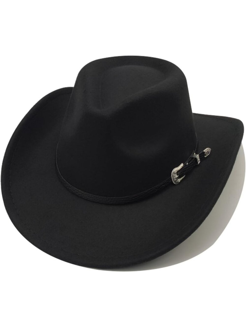 Women's Black 1# Western Cowgirl Hats Felt Fedora Hat Chapeau Halloween Costume